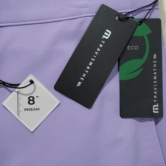 Travis Mathew Shorts Men Size 42 Performance Golf Tech Chino Lavender Preppy NEW - Picture 11 of 16